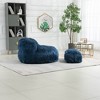 42.52" Bean Bag Chair With Ottoman, Ultra Soft Lazy Sofa Chair With Memory Foam, Indoor Modern Accent Beanbag Chairs - 3 of 4