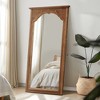 Spassway 71"H x 37"W Arched Versatile Decorative Wood Mirror Art Designs for Living Room Bedroom Entryway Office Home Brown/White - 2 of 4