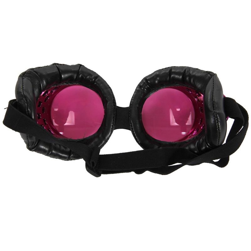 HalloweenCostumes.com  Women Women's Radioactive Aviator Goggles, Black/Pink, 3 of 4