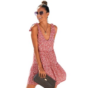 Women's Tie Strap Tiered Dress - LASCANA - 1 of 4