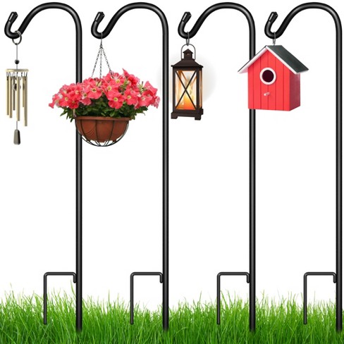 Black Metal Hooks Plant Hook Garden Stake Outdoor Plant Stand