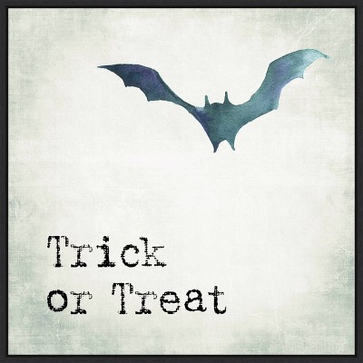 22" x 22" Trick or Treat Bat Portfolio Framed Wall Canvas - Amanti Art