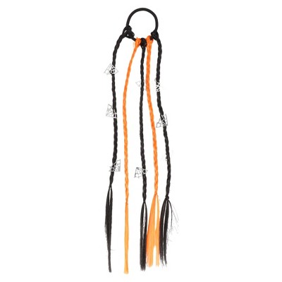 Unique Bargains Halloween Spider Web Hair Rope Black Orange 1 Pc