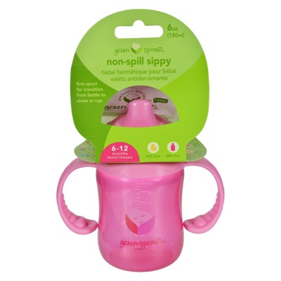 Image of Green Sprouts Non-Spill Sippy Cup Pink 6-12 Months - 1 ct