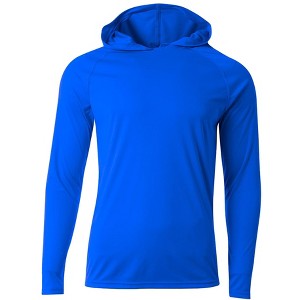 Hardcore Men's Long Sleeve Hooded Rash Guard Comfortable Performance Swim Shirt - 1 of 4