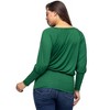 24seven Comfort Apparel Round Neck Long Blouson Sleeve Banded Bottom Top - 3 of 4