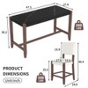 ChicFurnit Dining Sets Counter Height Faux Marble Table with Upholstered Chairs for Modern Spaces, Black Beige, 51.25"*31.5"*5.1" - 3 of 4