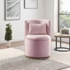 Standard Velvet Curved Accent Chair with 360¡ã Swivel, Gold Metal Base and Storage Function - 2 of 4