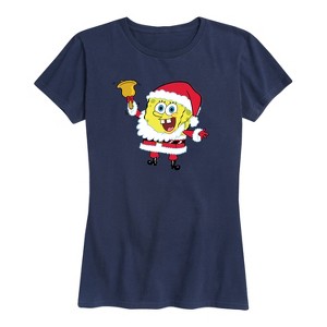 Women's - SpongeBob SquarePants - Santa SpongeBob Short Sleeve Graphic T-Shirt - 1 of 4