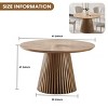 47" Natural Round Dining Table with Modern Slatted Pedestal,Space-Saving Kitchen Table for 4-6 Person-Baofuwish - 4 of 4