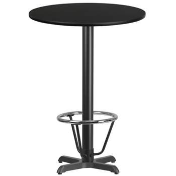Flash Furniture 30'' Round Laminate Table Top with 22'' x 22'' Bar Height Table Base and Foot Ring