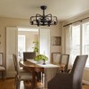 Ludomide Vintage 25" Black Caged Chandelier Ceiling Fan with Lights and Remote for Bedroom - 2 of 4