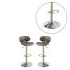 Simple Relax Adjustable Faux Leather Bar Stools Espresso Set of 2 - 4 of 4