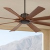60" Possini Euro Design Defender Industrial Rustic Indoor Outdoor Ceiling Fan with Remote Control Oil Rubbed Bronze Koa Damp Rated for Patio Exterior - 2 of 4
