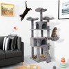 Cat Tree Tower For Indoor Cats, Multi-Level Cat Tree Tower With Top Perch Ladders, Cat Condo With Hammocks Scratching Post For Kittens - 2 of 4