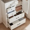 RISOKEYS Farmhouse 5 Drawer Dresser,Tall White Dressers & Chests of Drawers,Wood Drawers Organizer Storage Cabinets for Bedroom Living Room Entryway. - 4 of 4