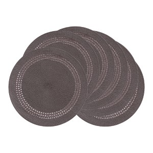 REGALWOVEN Farmhouse Round Placemats Set of 6 Woven Placemats for Dining Table Decor - 1 of 4