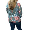 Women's Floral Cowlneck Hoodie - honeyme - 3 of 3