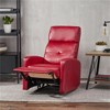 SKRAN Contemporary Recliner - Red PU Upholstered with Smooth Lines and Lever Mechanism for Living Room - 2 of 4