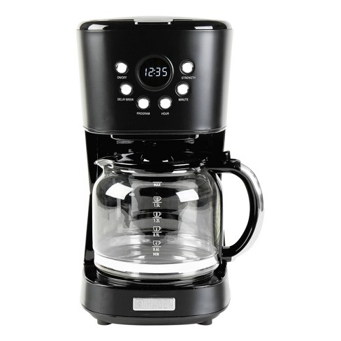 Haden 12-cup Programmable Coffee Maker With Strength Control And Timer -  Black And Chrome : Target