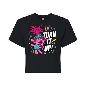 Women's - Trolls - Turn It Up Poppy Cropped Graphic T-Shirt - 1 of 4