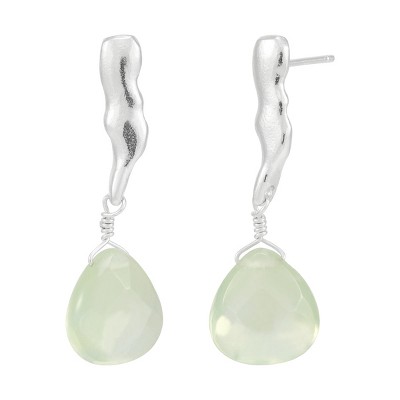 Silpada 'Feeling Grace' Sterling Silver Prehnite Drop Earrings