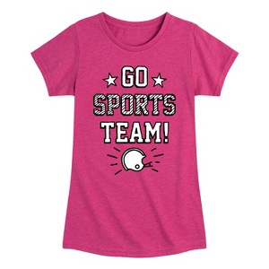 Girls' - Instant Message - Go Sports Team Fitted Short Sleeve Graphic T-Shirt - 1 of 4