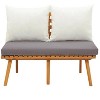 Patio Bench with Cushions 45.3" Solid Acacia Wood - 2 of 4