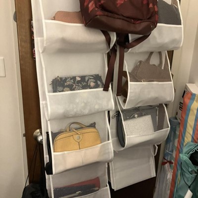Okuna Outpost 2 Pack Hanging Purse Organizer for Closet Storage, White Mesh (48 x 13.8 in)
