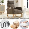 Modern Teddy Accent Chair High Backrest Living Room Lounge Arm Rocking Chair with Two Side Pocket Wood Leg,Living Room,Reading Room-Tanpinhause - 3 of 4