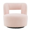 CAVINAS 360° Swivel Teddy Fabric Barrel Chair,Comfy Rotating Accent Chair with High-Density Foam for Living Room,Bedroom,Waiting Room,Light Pink - 2 of 3