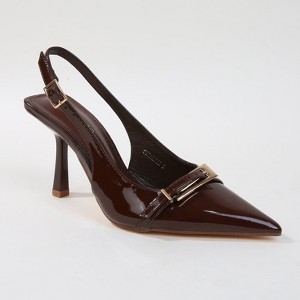 Berness Women's Coraline Patent Slingback Pump Heels with Buckle Detail - 1 of 4