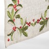 Saro Lifestyle 16"x54" Embroidered Holly Design Table Runner Natural - 2 of 3