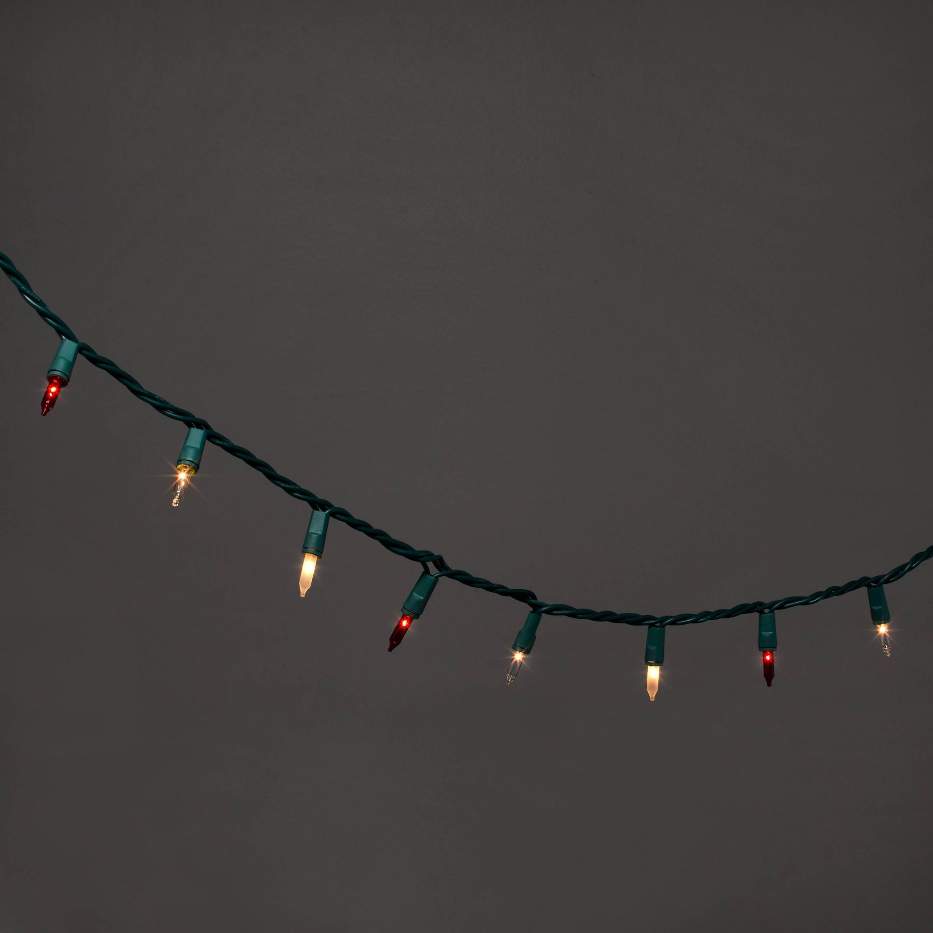 100ct Incandescent Smooth Mini Christmas String Lights Red/White/Clear with Green Wire - Wondershop™
