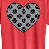 Women's - Instant Message - Paw Fill Heart Short Sleeve Graphic T-Shirt - 2 of 4
