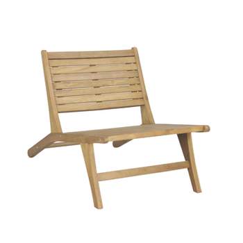 Leo Mid-Century Modern Wood Armless Outdoor Patio Chair- JONATHAN Y