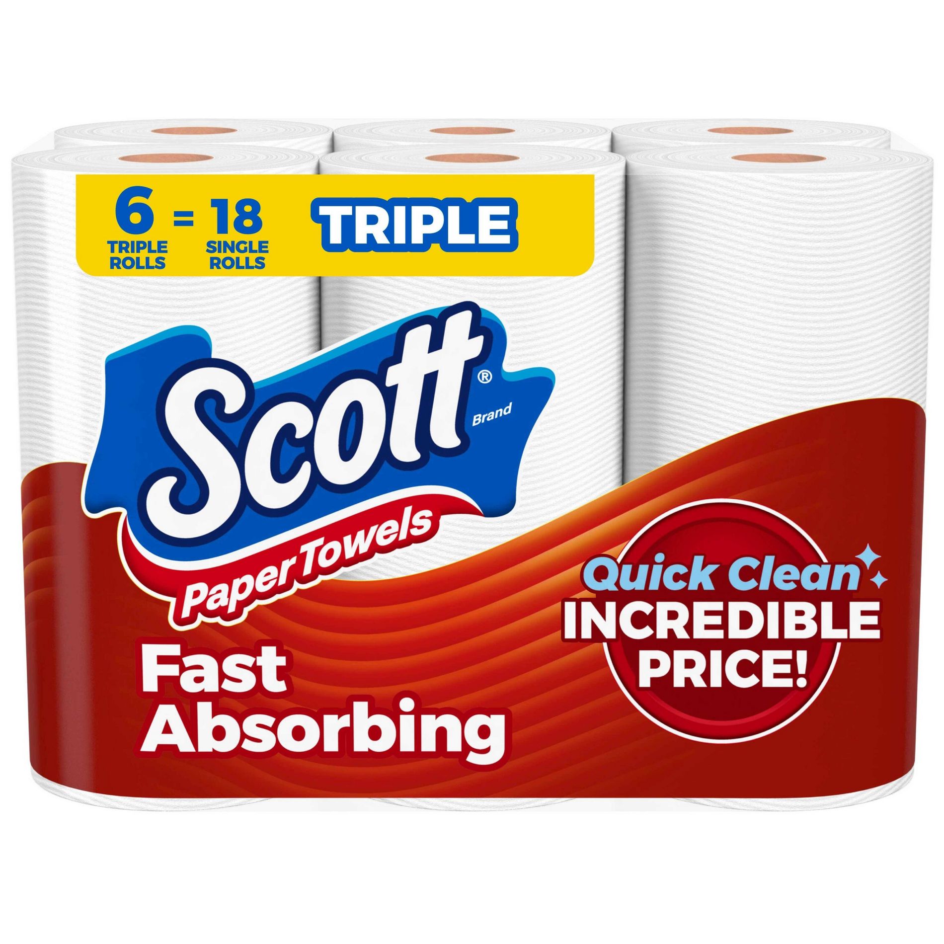 Scott Paper Towels - 6 Triple Rolls
