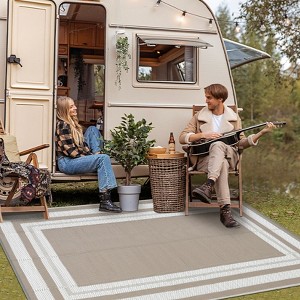 Outdoor Rug Ourdoor Plastic Straw Rugs for Patio Clearance Waterproof Foldable Lightweight Mat Reversible Patio Rug for Camping - 1 of 4