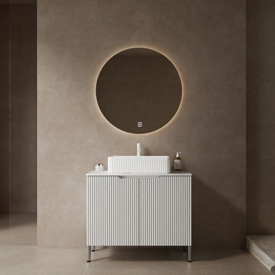 Chic Crate-30In Freestanding Vanity – Sink w/ 2 Doors | Carrara White Countertop & Ceramic Basin | White