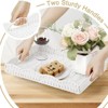 BRINJOY Scallop Tray Rectangle with Handle, Wicker Woven Tray for Decoration - Seagrass Scallop Basket Tray for Home Coffee Table Storage - 4 of 4