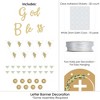 Big Dot of Happiness Elegant Cross -  Party Letter Banner Decor- 36 Banner Cutouts and No-Mess Real Gold Glitter God Bless Banner Letters - 3 of 4