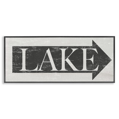 Stupell Industries Distressed Lake Arrow Sign, 30" x 13"
