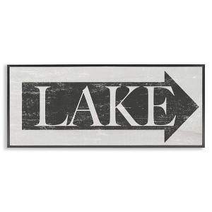 Stupell Industries Distressed Lake Arrow Sign, 30" x 13" - 1 of 4
