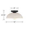 Possini Euro Design Possini Euro Positano 14" Wide Gray Cement Ceiling Light - 4 of 4
