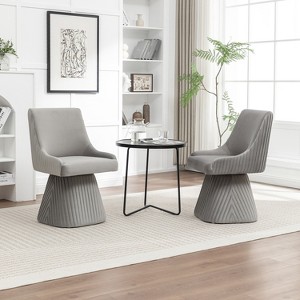 SEYNAR Modern Velvet 360 Degree Swivel Armless Dining chair Set of 2 - 1 of 4