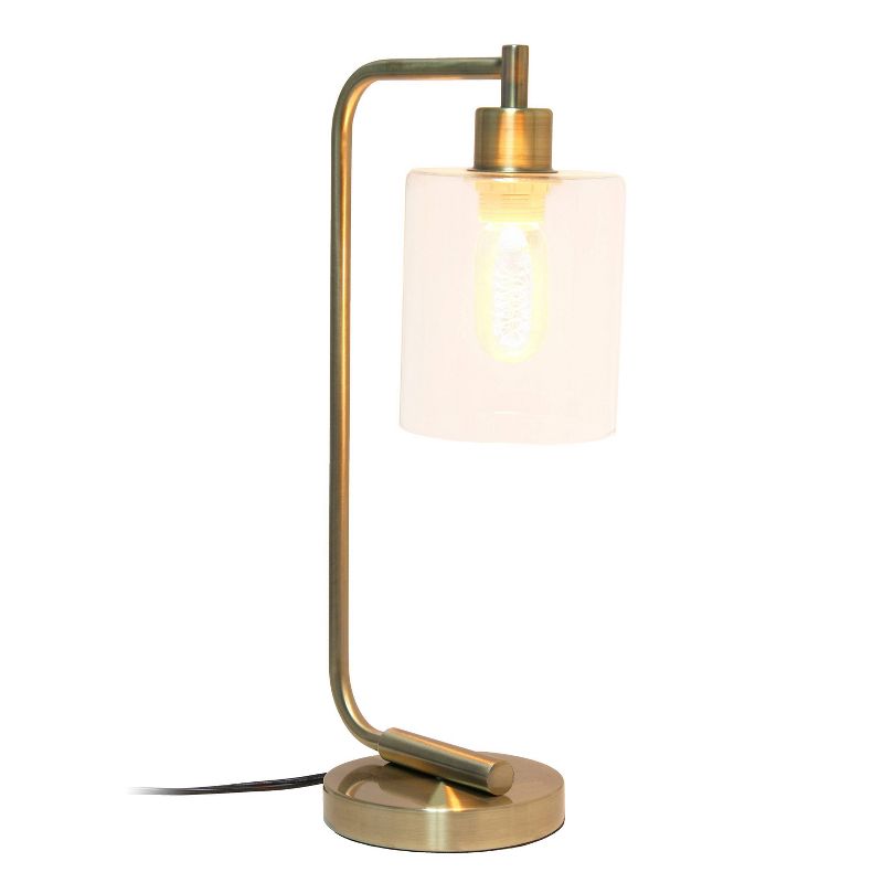 Modern Iron Desk Lamp with Glass Shade - Lalia Home, 4 of 10