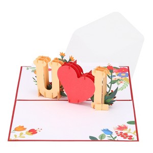 Unique Bargains Thickened Paper 3D Funny I LOVE YOU Birthday Cards for Best Friends Gift - 1 of 4
