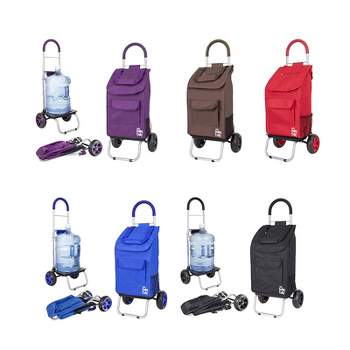 dbest products Trolley Dolly Foldable Shopping Cart for Groceries with Wheels Removable Bag Rolling Personal Handtruck