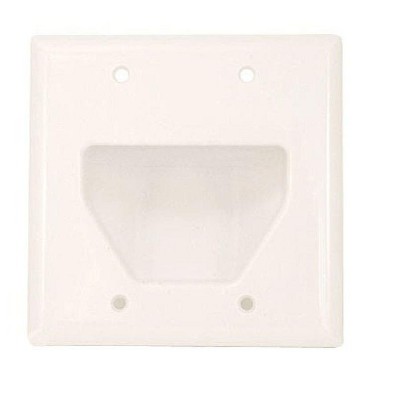 2-Gang Recessed Low Voltage Pass-Through Wall Plate Cable Management System