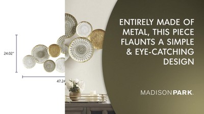 Transitional Multi-Colored Metal Discs Wall Art in Gold and Silver